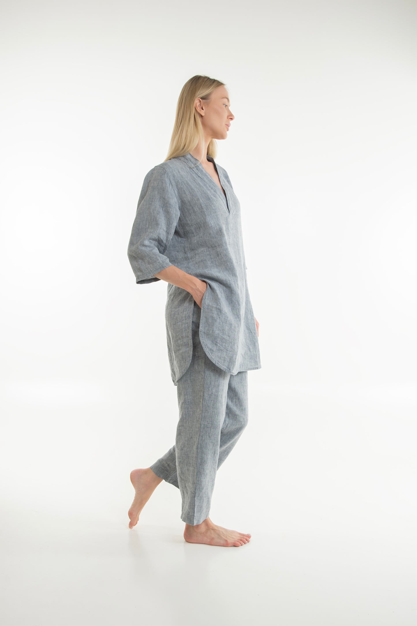 Takiyu Woman Top Ash Grey