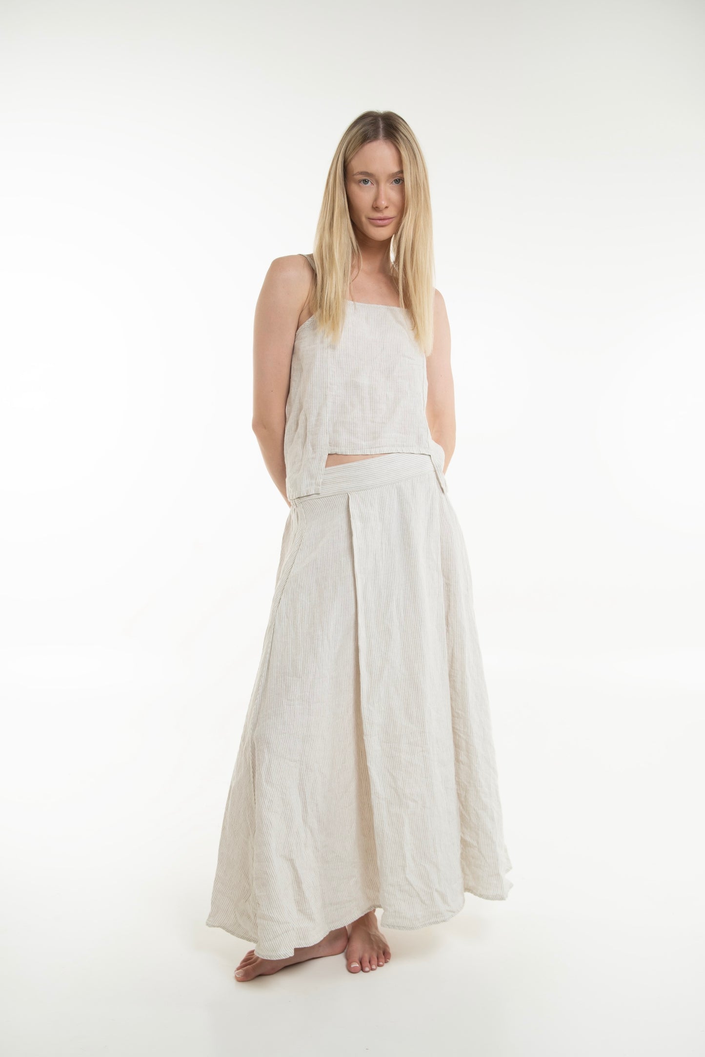 Atsui Woman Skirt Striped Cream - Unisex