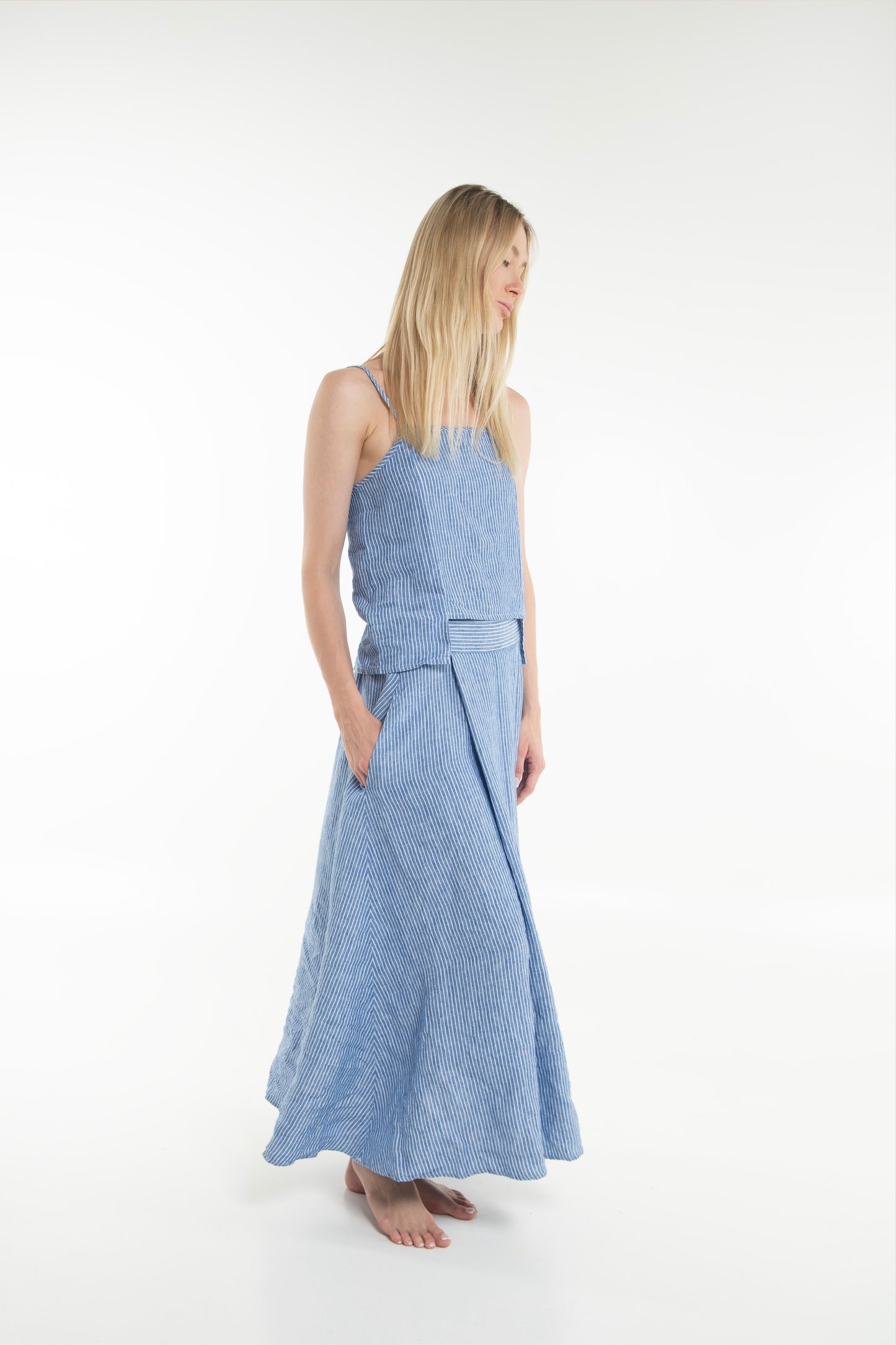 Atsui Woman Top Striped Blue