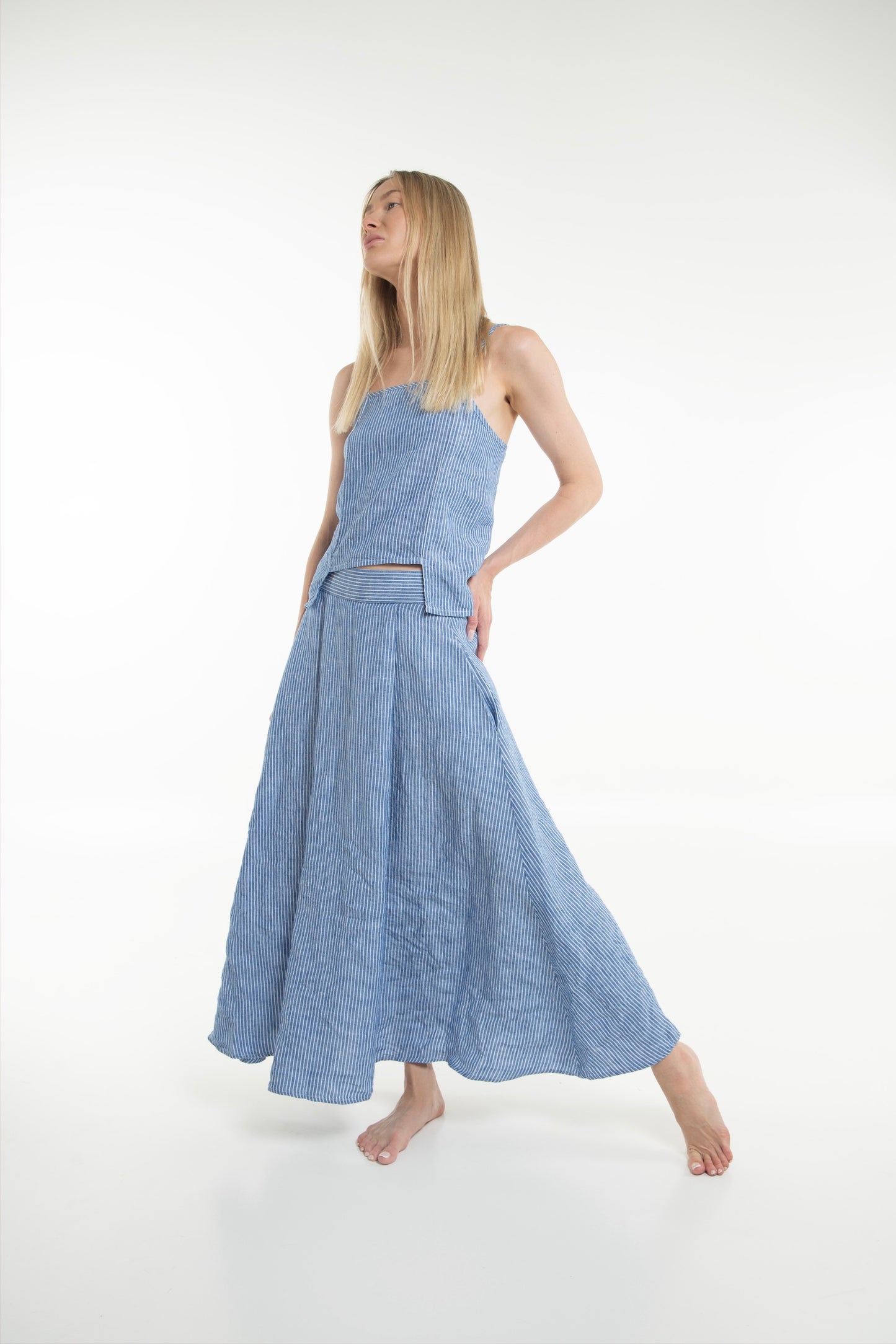 Atsui Woman Top Striped Blue