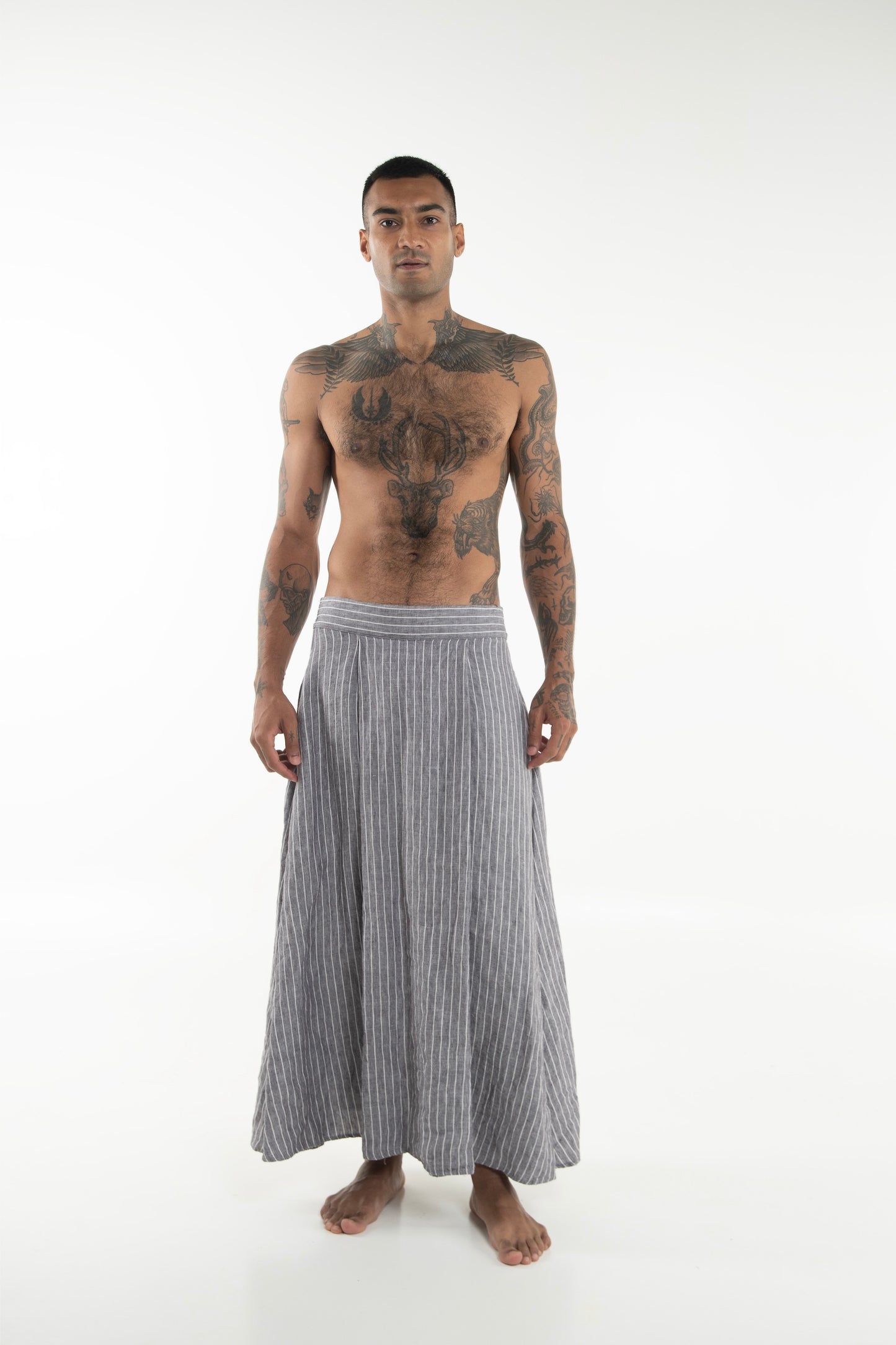 Atsui Man Skirt Striped Truffle - Unisex