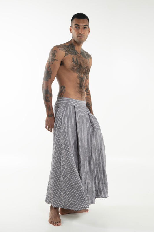 Atsui Man Skirt Striped Truffle - Unisex