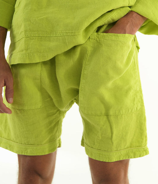 AMMOS linen short pants. LIME GREEN
