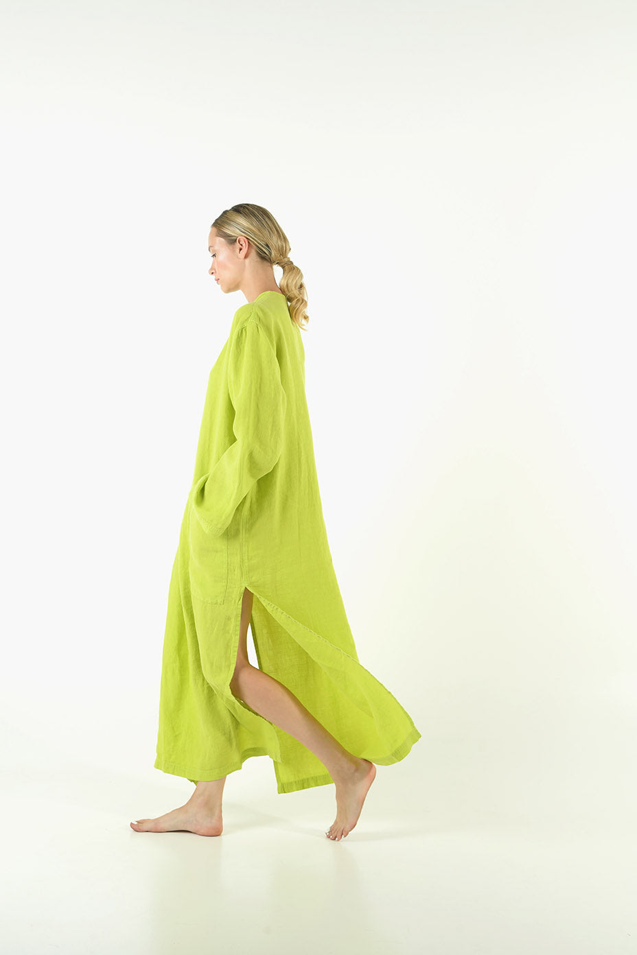 Lime Green Linen Kaftan
