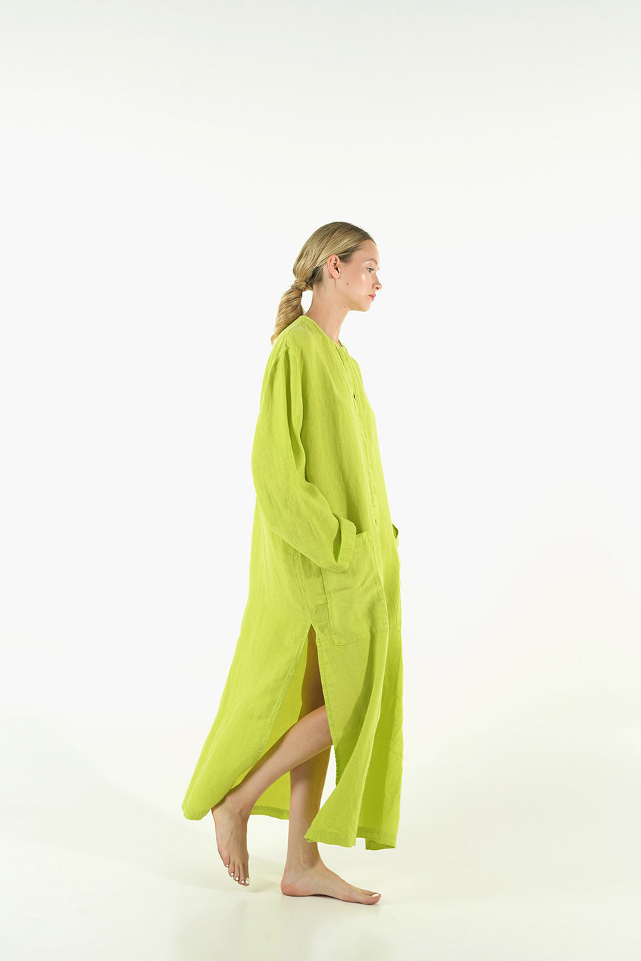 Lime Green Linen Kaftan