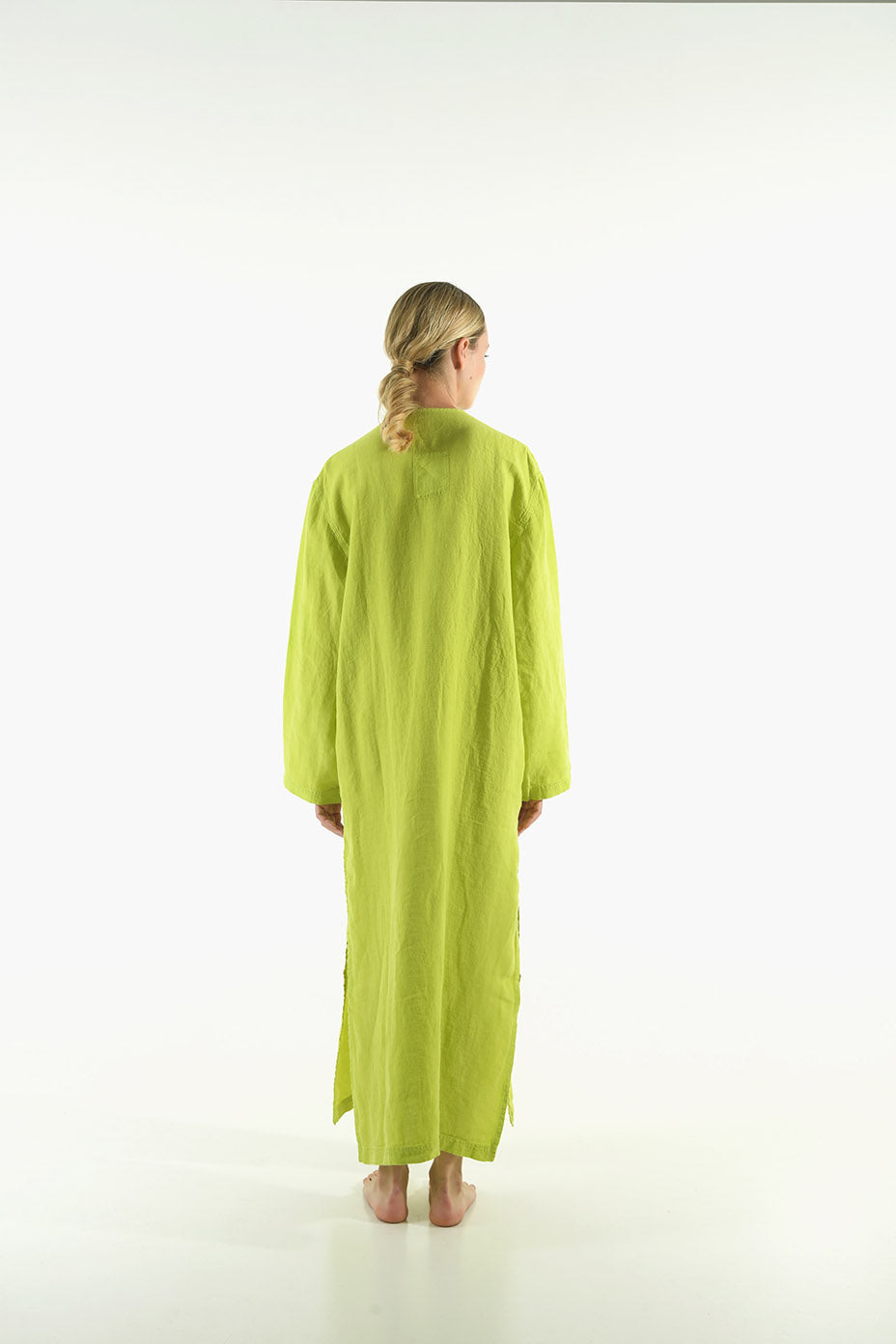 Lime Green Linen Kaftan