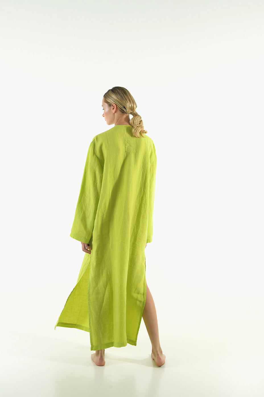 Lime Green Linen Kaftan
