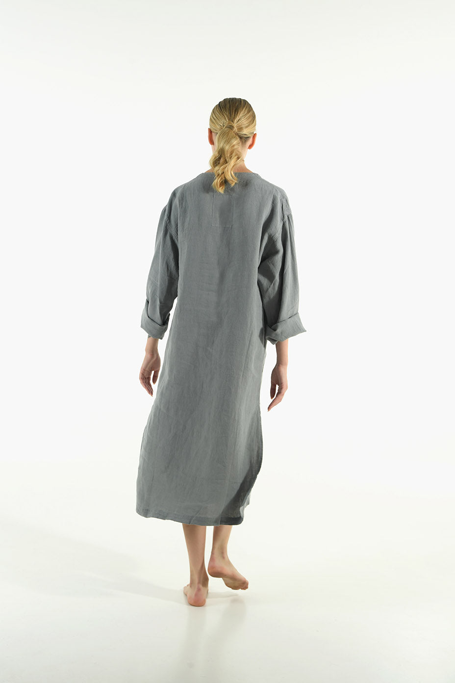 linen shirt dress midi