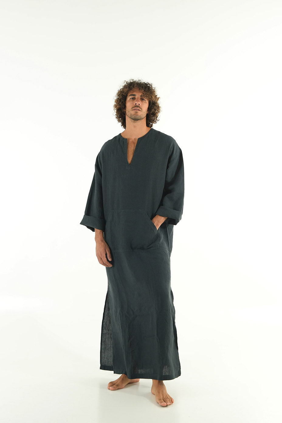 Black linen hot sale kaftan