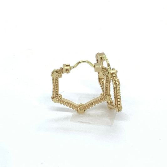 Earrings Gold 18k. Hexagonal - 'All that is' Collection
