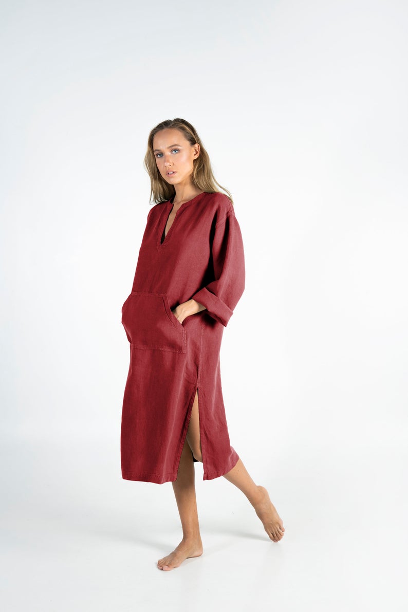 Red Linen Dress