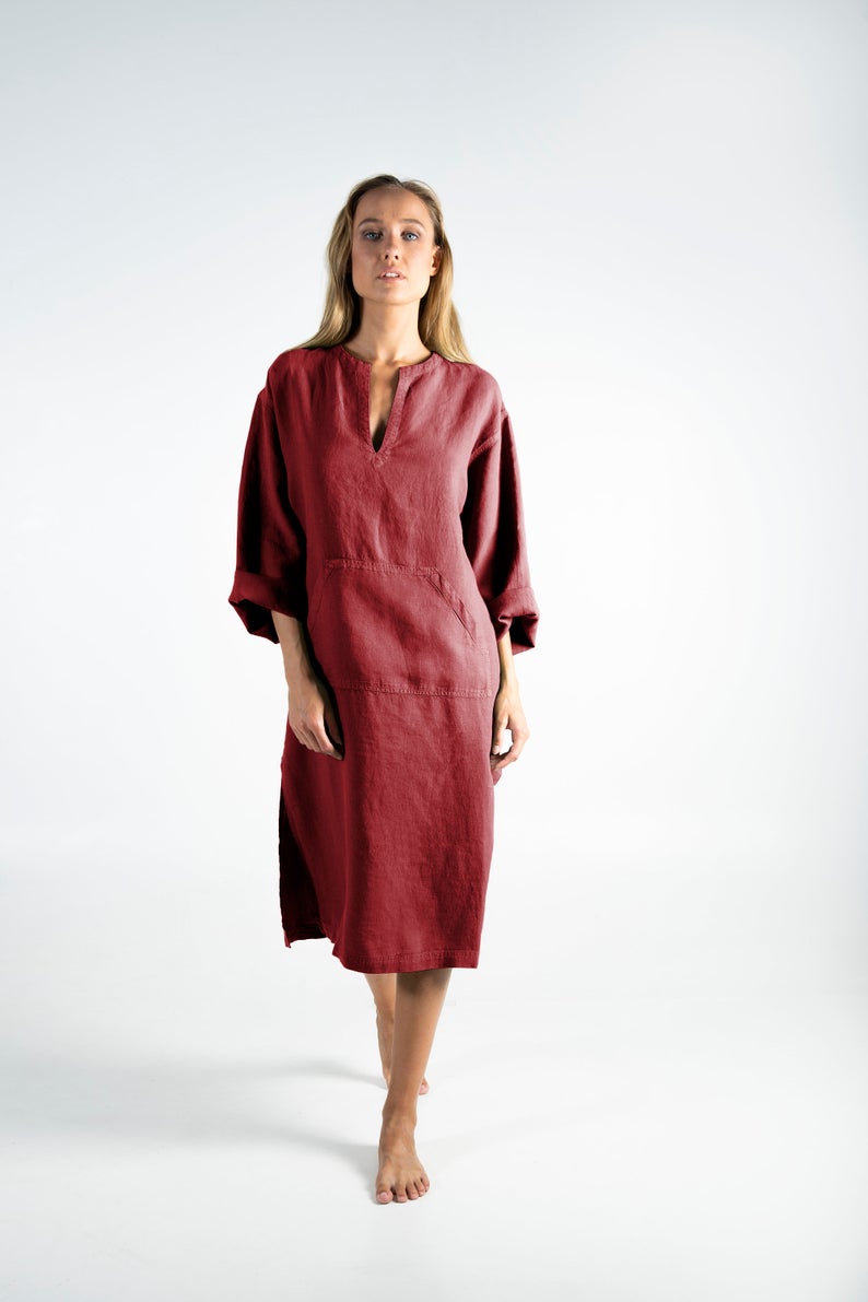 Red Linen Dress