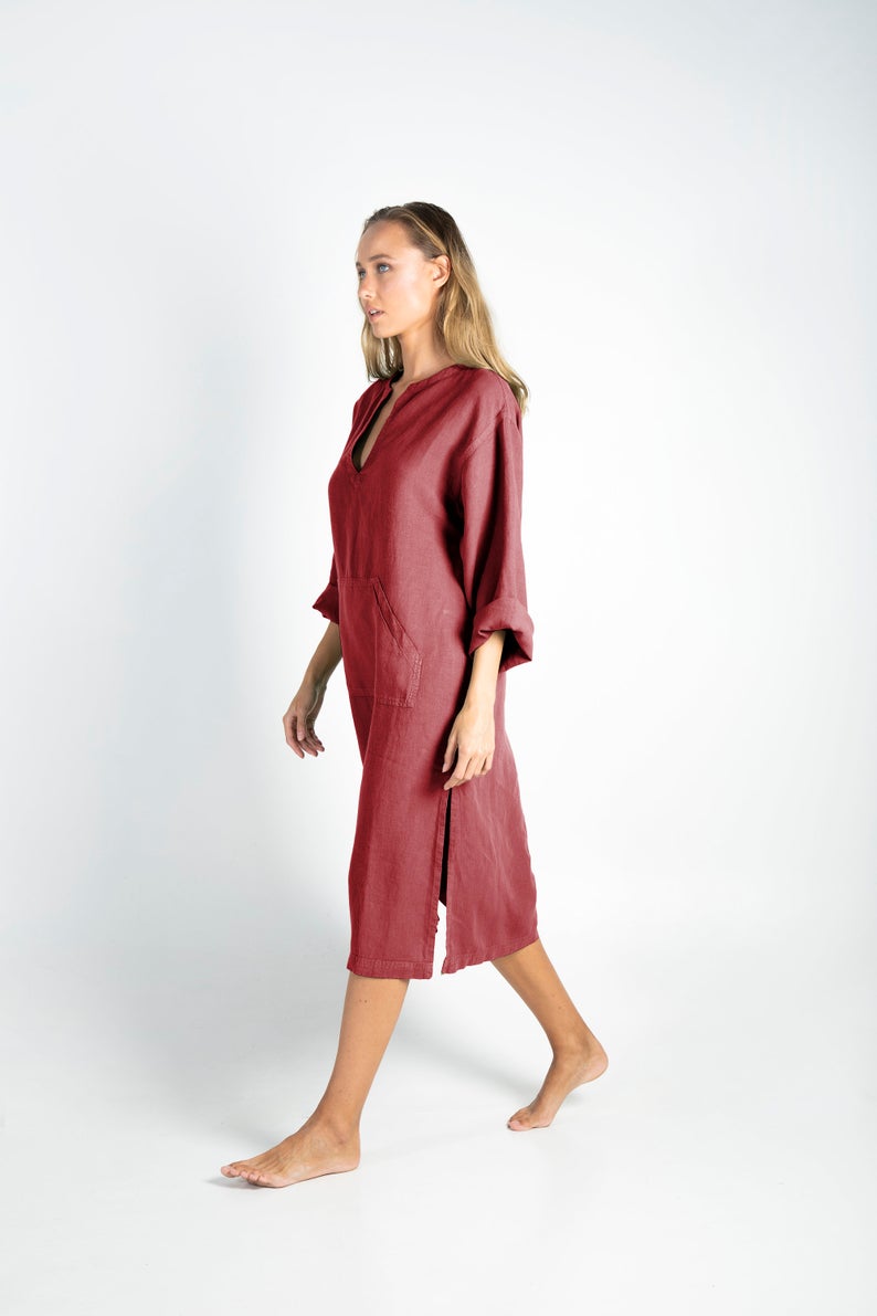 Red Linen Dress