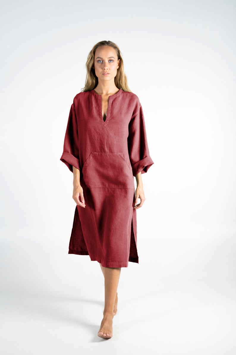 Red Linen Dress