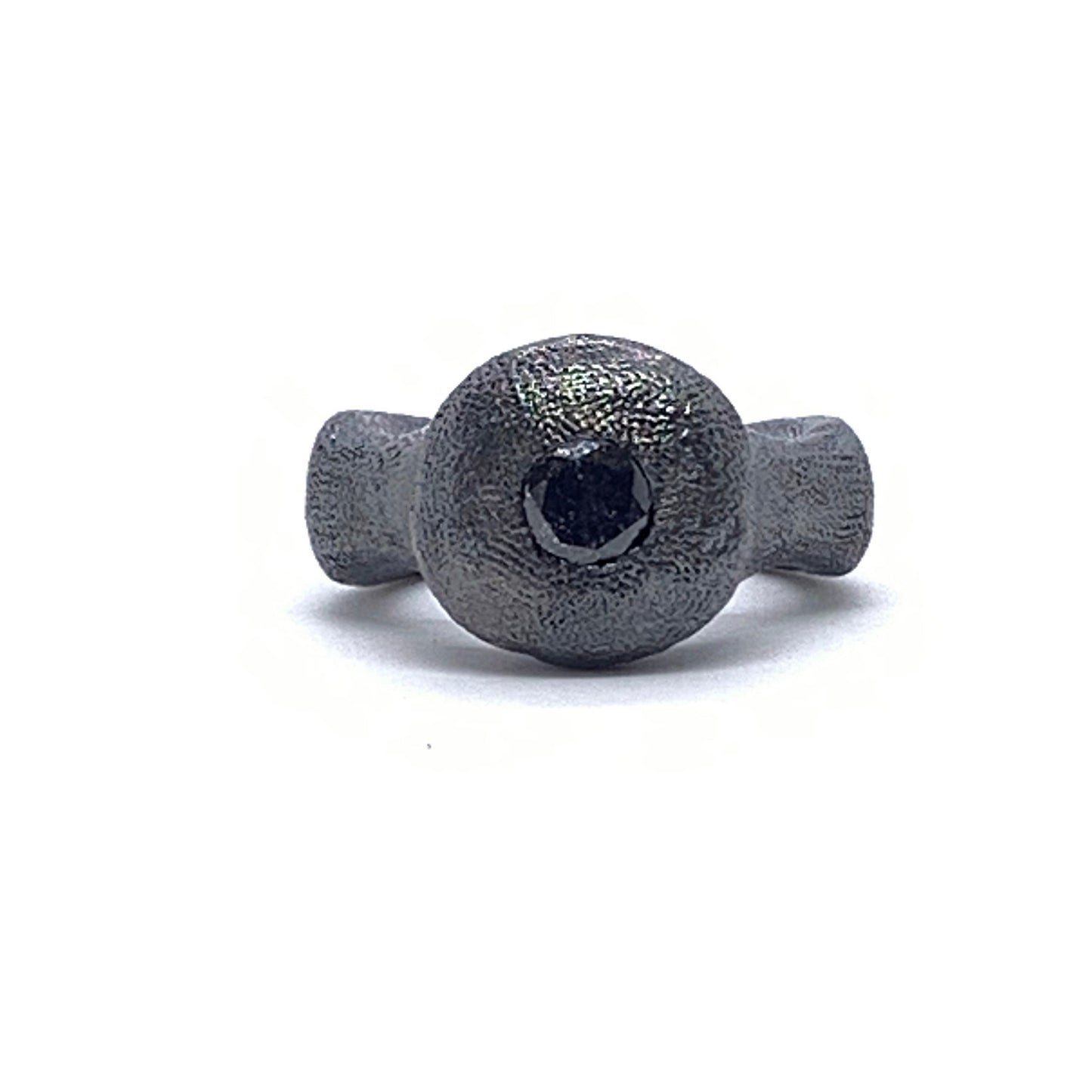 Ring Pure Oxidized Silver Black Diamond