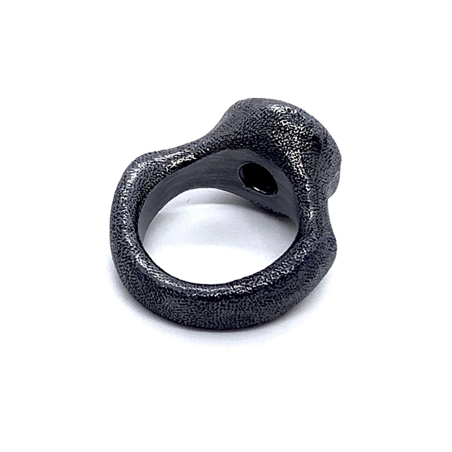 Ring Pure Oxidized Silver Black Diamond