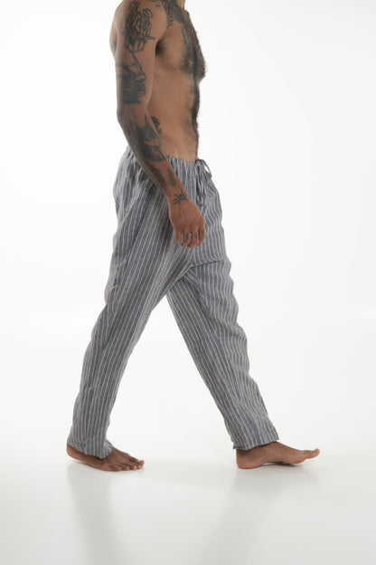 Takiyu Man Pants Striped Truffle