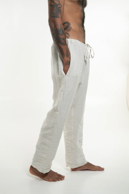 Takiyu Man Pants Striped Cream