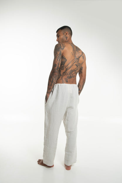 Takiyu Man Pants Striped Cream