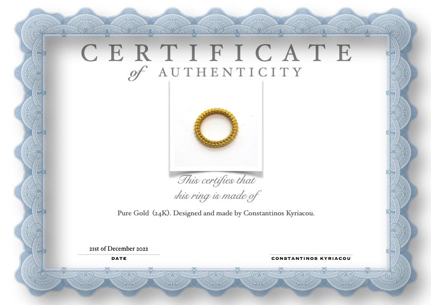 Ring Pure Gold 24ct - 'All that Is' Collection 1016