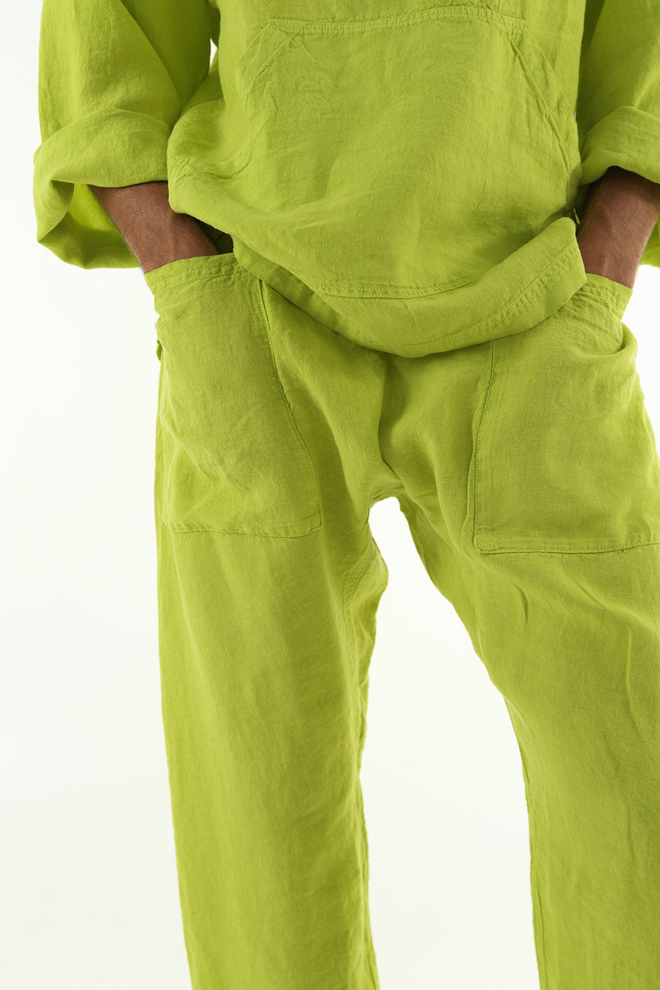 PETRA linen pants. LIME GREEN