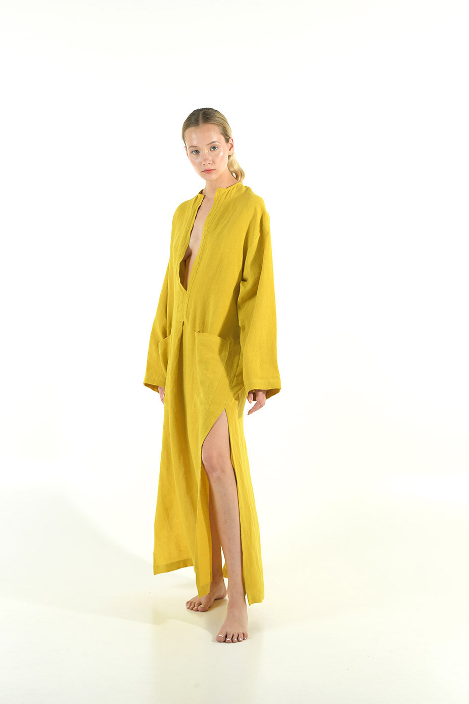 Yellow Linen Kaftan