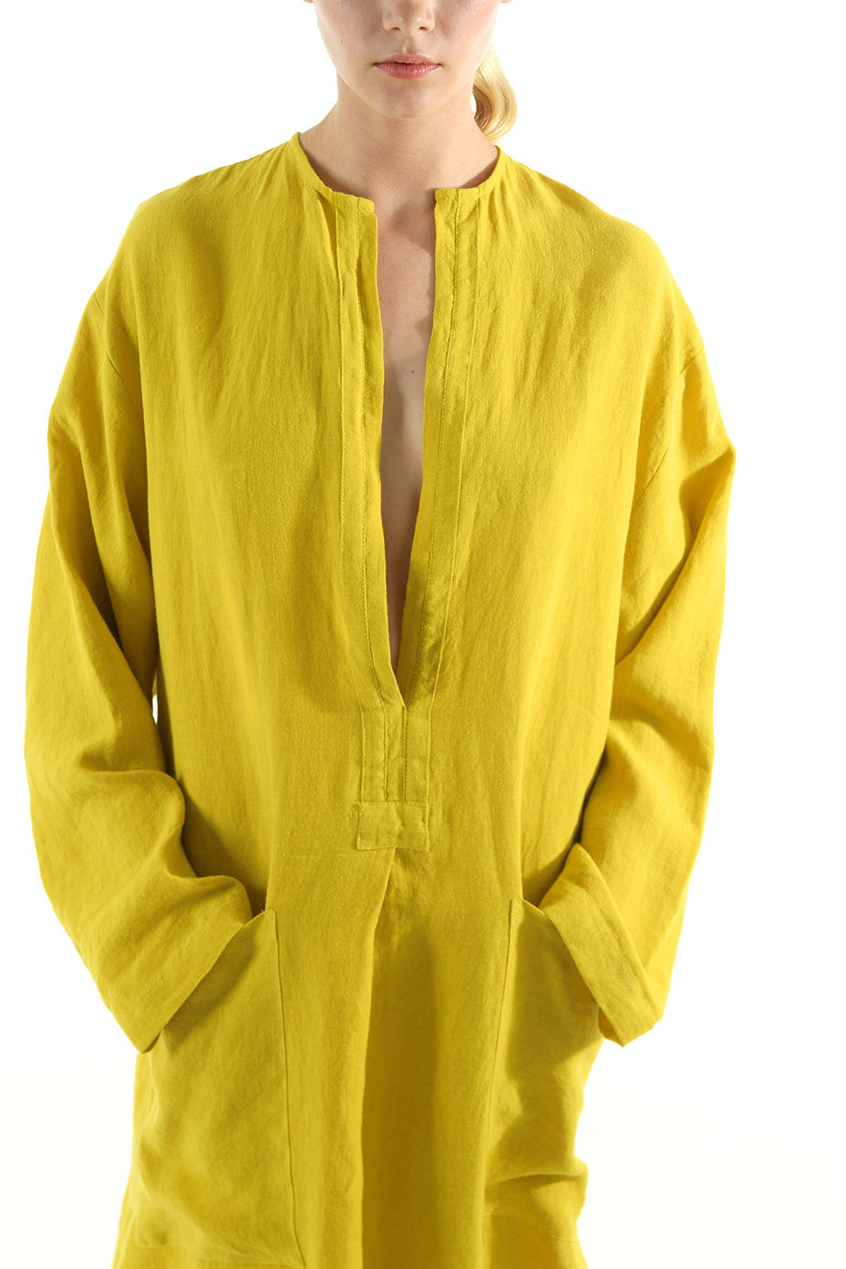 Yellow Linen Kaftan