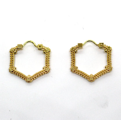 Earrings Gold 18k. Hexagonal - 'All that is' Collection