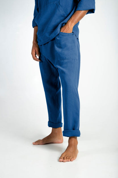 Blue Linen Pants