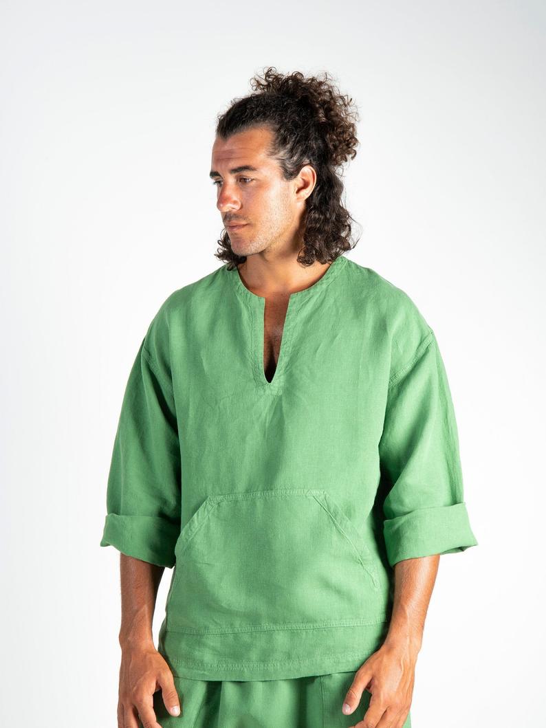 mens linen shirts long sleeve