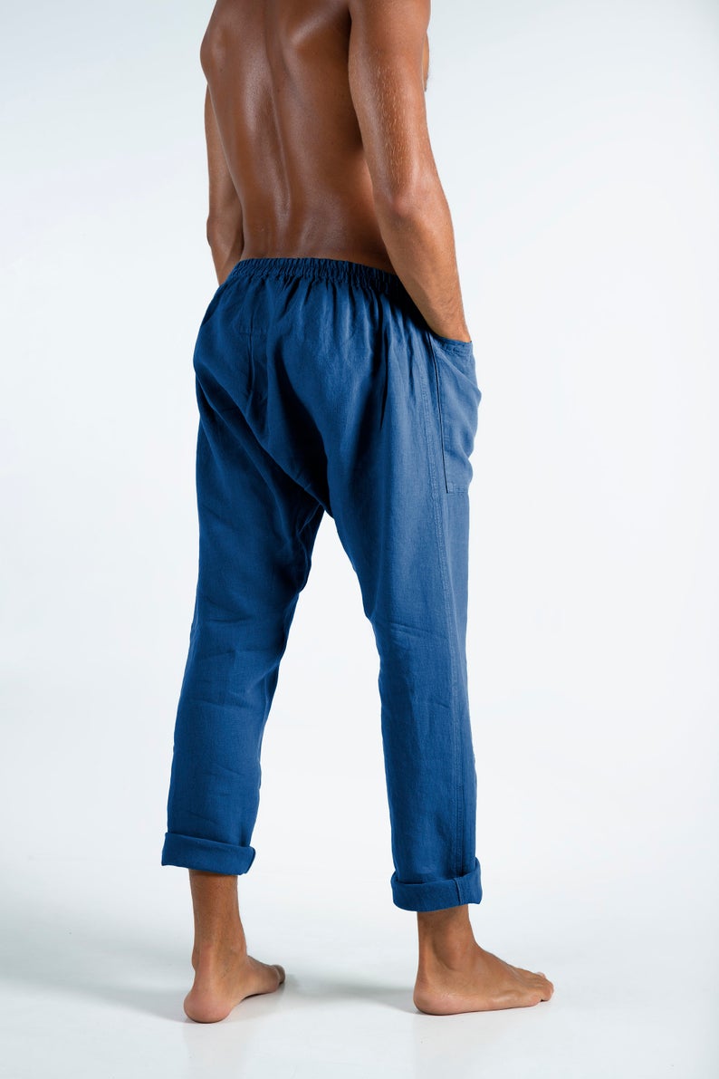 Blue Linen Pants